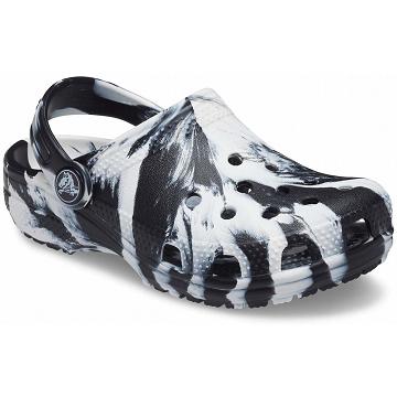 Crocs Classic Marbled Klumpa Lány Fekete Fehér | HU 1493AHKP